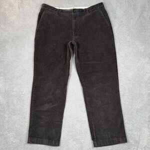LL Bean Mens Classic Fit Corduroy Pants 38x29 Charcoal Grey Stretch ID502835